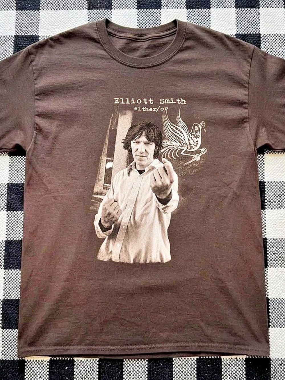 Elliott Smith Either/Or Graphic T-Shirt in Brown